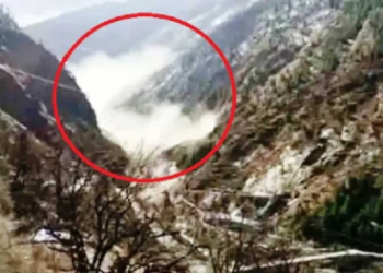 मलारी के समीप स्थित कुंती पर्वत से ग्लेशियर टूटा..