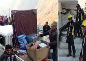 जोशीमठ में आंखों में आंसू और यादें समेटे घरों से निकल पड़े लोग..