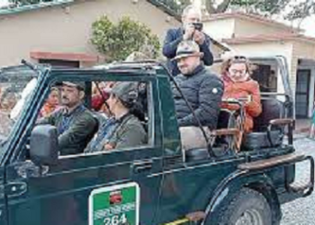 जी-20 समिट में आए विदेशी मेहमान,जंगल सफारी कर हुए गदगद..