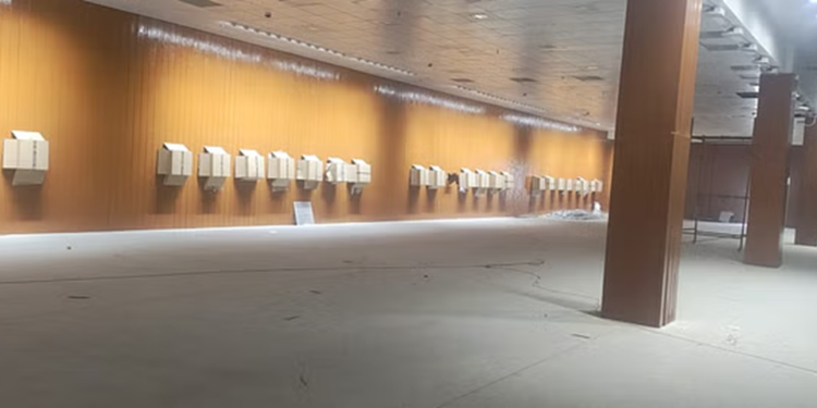 स्पोर्ट्स कॉलेज की शूटिंग रेंज में लगे पेरिस ओलंपिक वाले इलेक्ट्रॉनिक टारगेट..